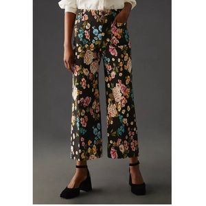 Anthropologie Black Floral Maeve Colette Pants size 28